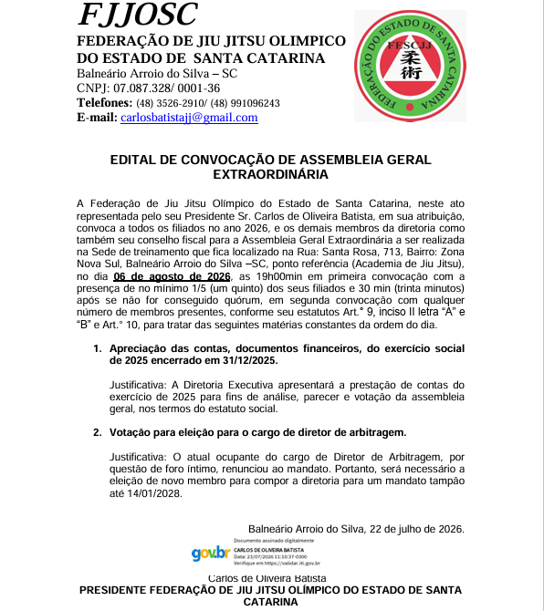 EDITAL DE CONVOCAÇÃO DE ASSEMBLEIA GERAL EXTRAORDINÁRIA